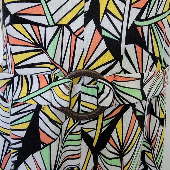 Derek Heart Halter Backless Wide Leg Tropical Retro Jumpsuit Ring Detail Size L - Picture 5 of 12